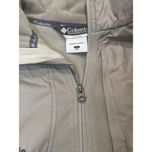 Vintage 2000s Y2K‎ Champion Fleece Jacket Coat Full Zip Up Mens L Tan - Picture 2 of 5